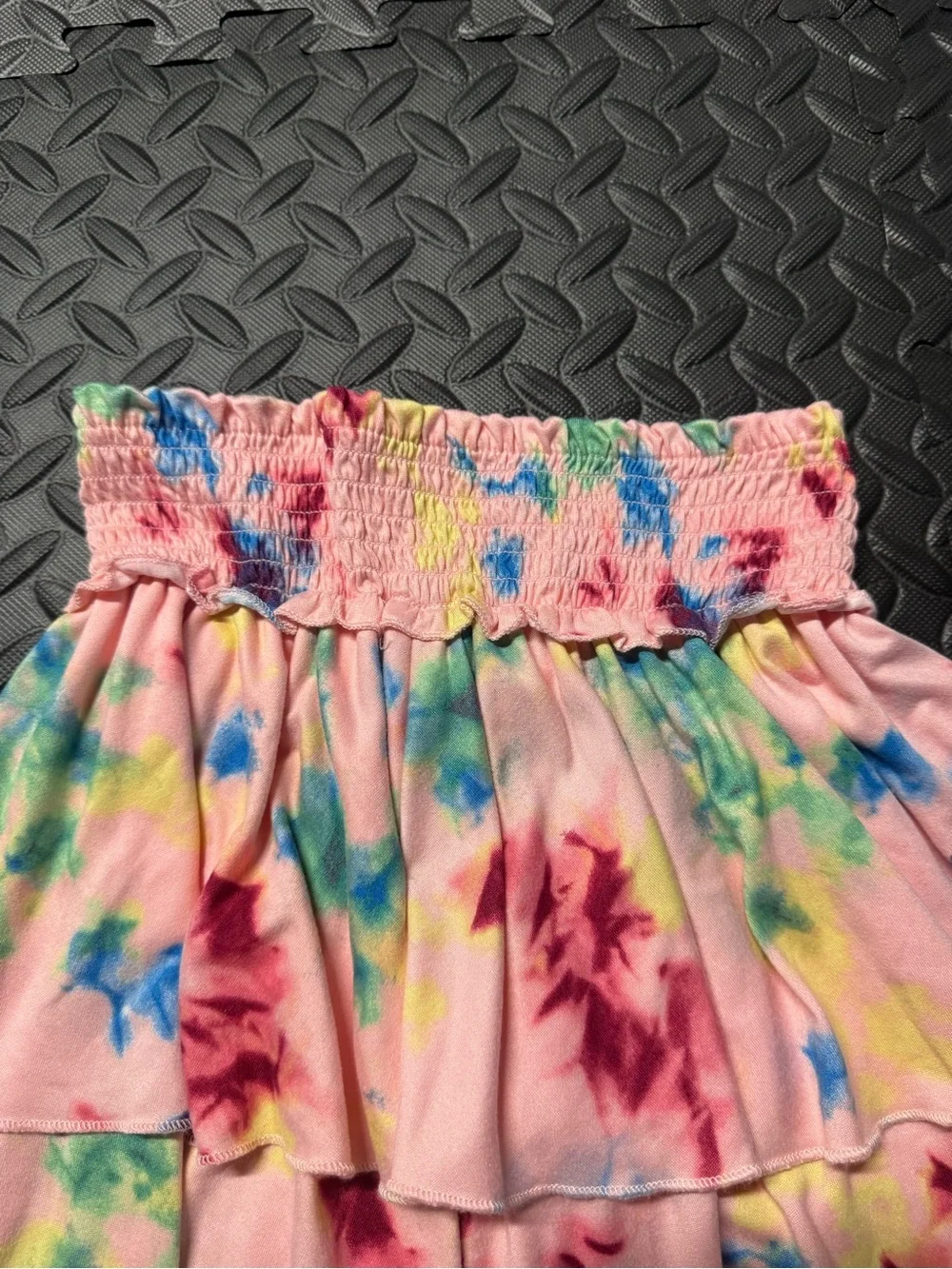 Btween Girls Tie Dye Tiered Ruffle Skirt Pink Multicolor Size 10